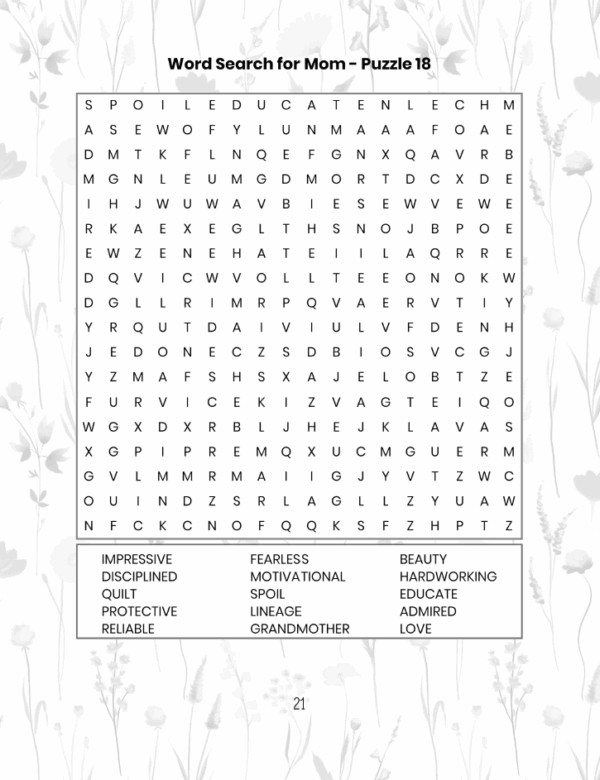 word search for mom