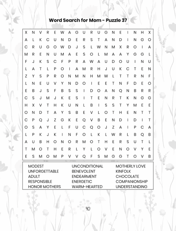 word search for mom