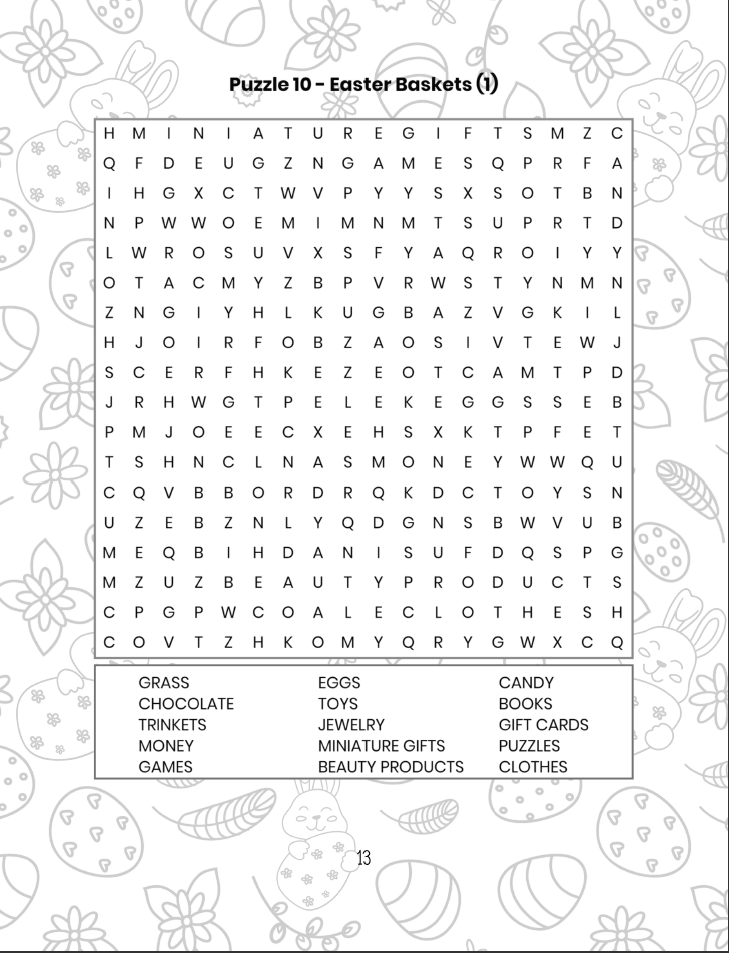 easter word search for adults