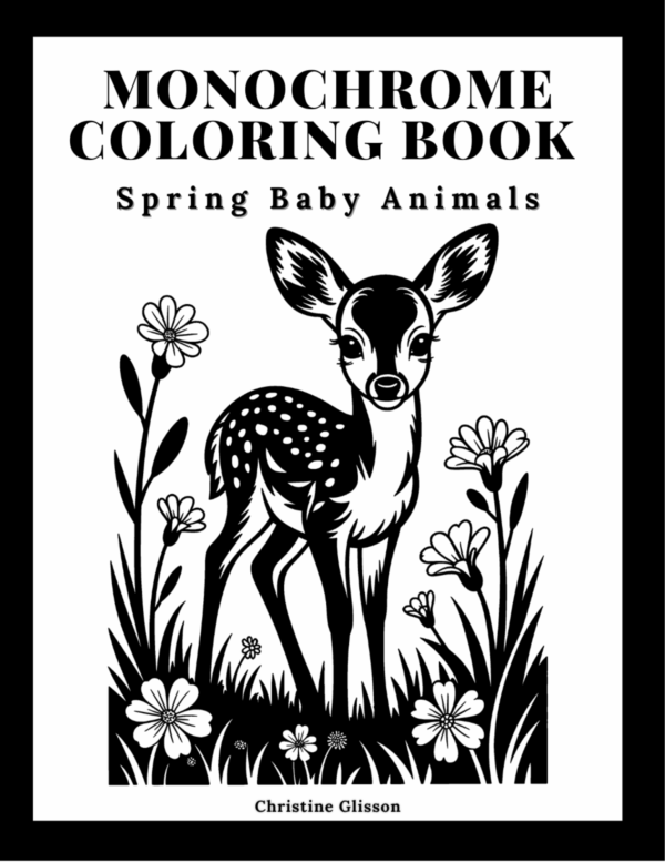monochrome coloring book spring baby animals monochrome coloring book spring baby animals