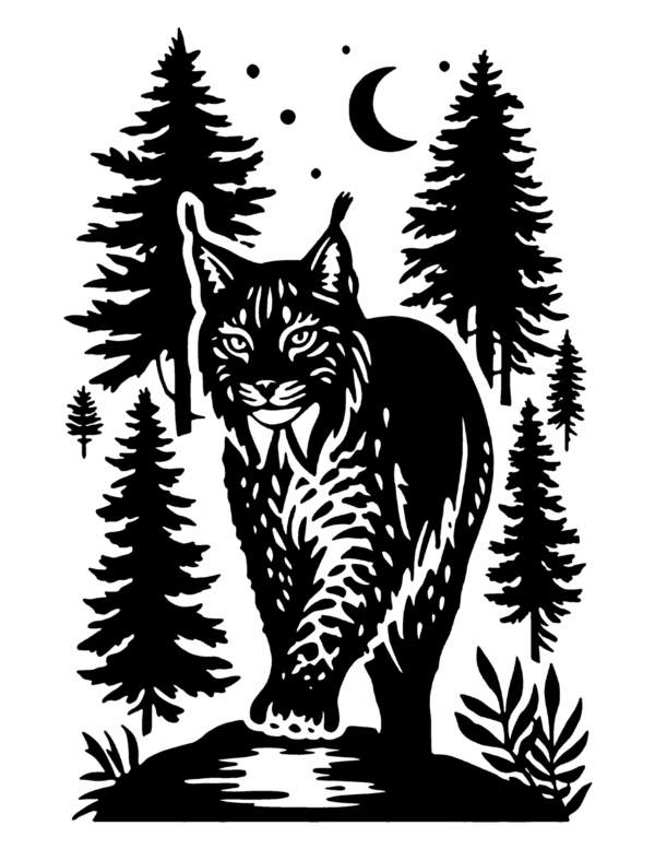 monochrome forest animals coloring book for adults