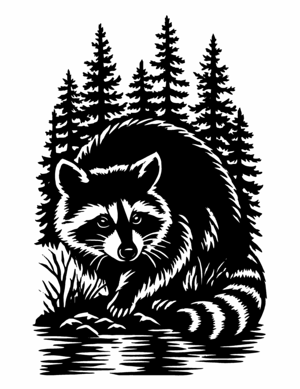 monochrome forest animals coloring book for adults