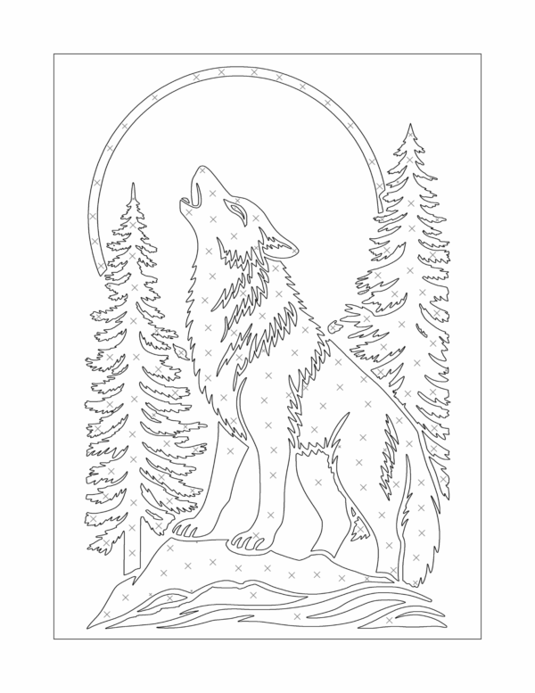monochrome forest animals coloring book for adults