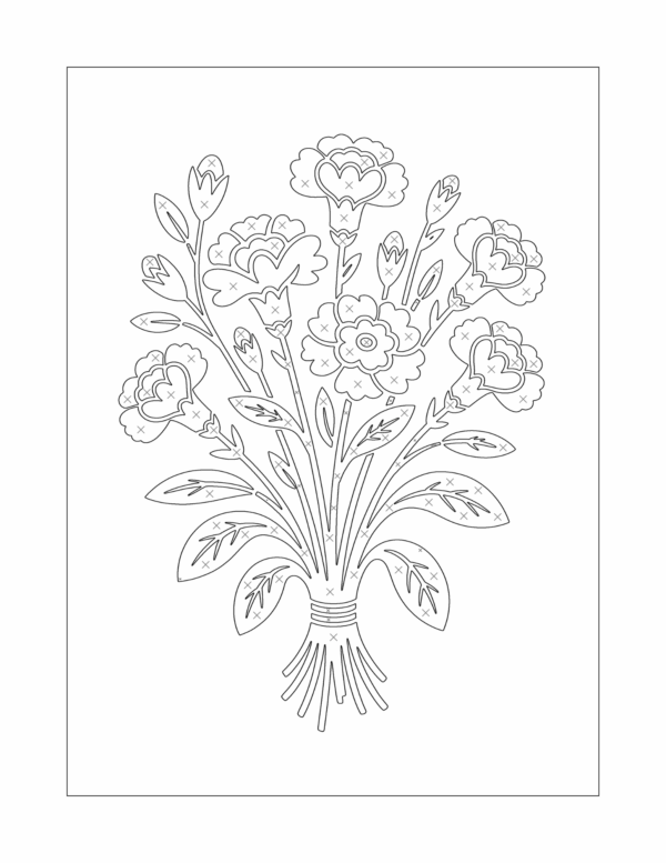 Floral Monochrome Coloring Book for Adults