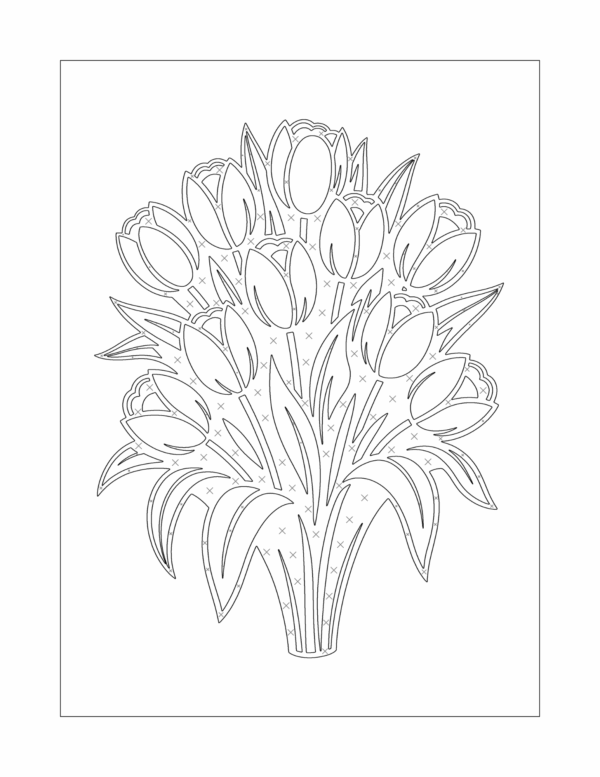 Floral Monochrome Coloring Book for Adults