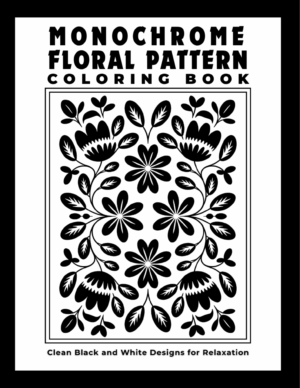 Monochrome Floral Pattern Coloring Book