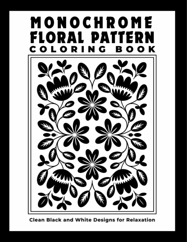 Monochrome Floral Pattern Coloring Book