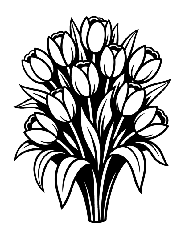 Floral Monochrome Coloring Book for Adults