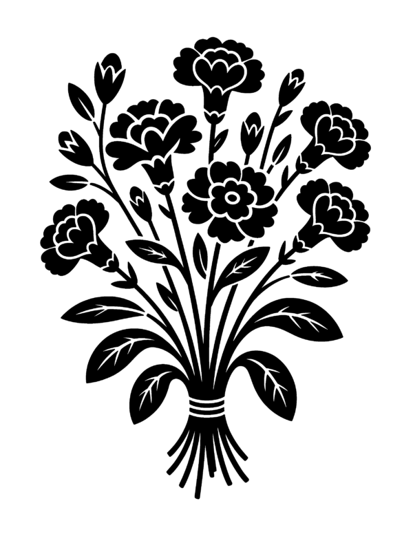 Floral Monochrome Coloring Book for Adults