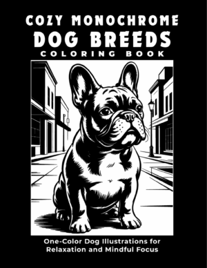 Cozy Monochrome Dog Breeds Coloring Book