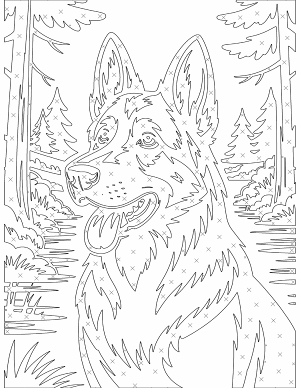 Cozy Monochrome Dog Breeds Coloring Book