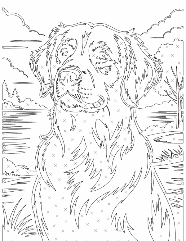 Cozy Monochrome Dog Breeds Coloring Book