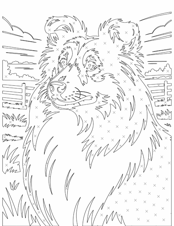 Cozy Monochrome Dog Breeds Coloring Book