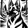Cozy Monochrome Dog Breeds Coloring Book