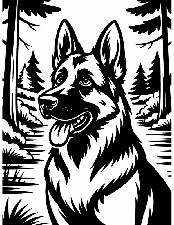 Cozy Monochrome Dog Breeds Coloring Book