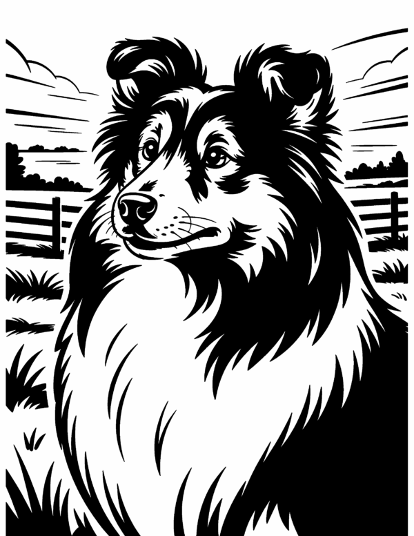 Cozy Monochrome Dog Breeds Coloring Book